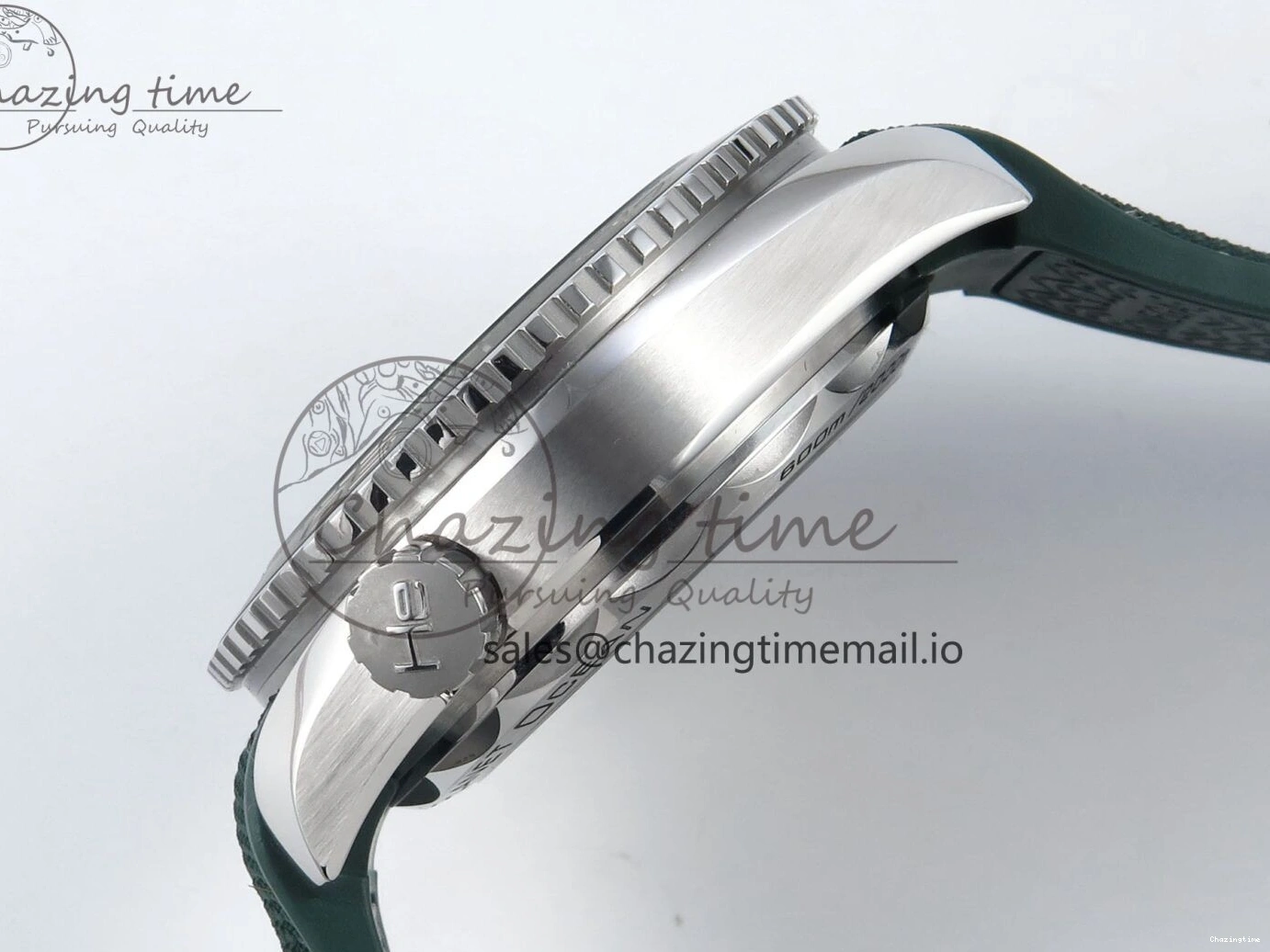 0416 Bold Seamaster Planet Ocean 600M 43.5mm SS SCF 1:1 Best Edition Green Bezel Gray Dial on Green Rubber Strap A8900 Super Clone 7666